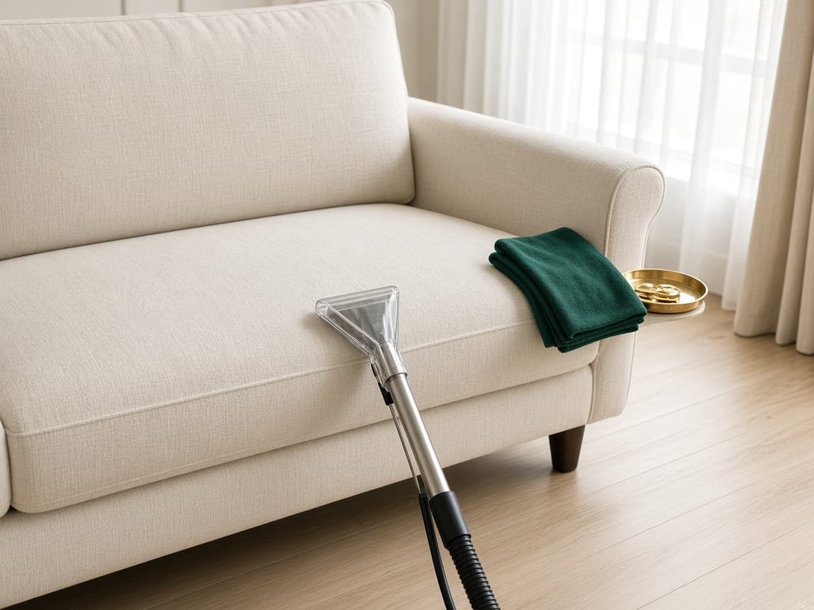 Sofa setelah hydro cleaning.